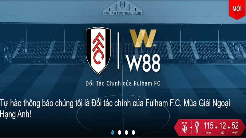 W88 Tài Trợ Cho CLB Fulham FC 2022/23
